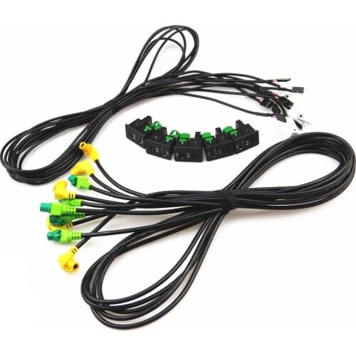 FHAWKEYEQ 5 Set AUX USB Compatible Switch + Cable Harness Tail Plug Adapter For VW Tiguan CC Passat B7 3CD 035 249 A 3CD035249A