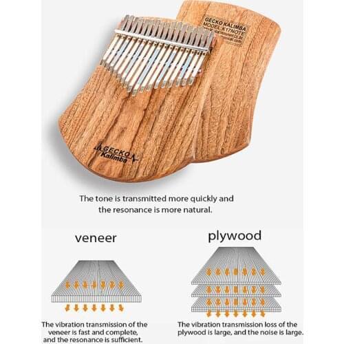 GECKO 17 Keys Kalimba African Camphor Wood Thumb Piano Finger Percussion