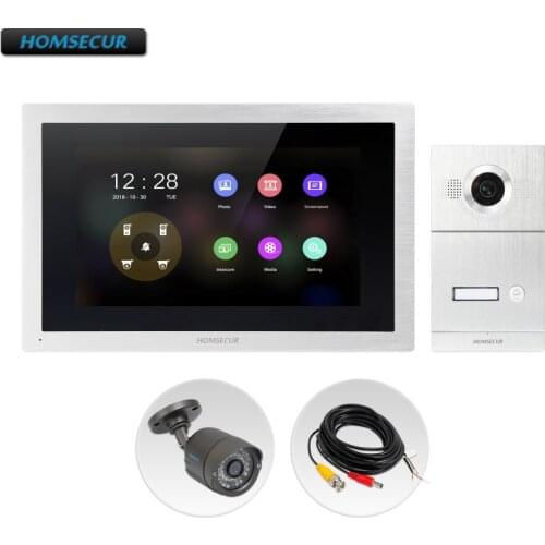 HOMSECUR 10" Wired AHD Video Door Phone Intercom System with 1.3MP CCTV Camera BC121HD-1S+BM114HD-S