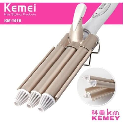 Kemei KM-1010 three stick curling iron hair curler curling stick water wave splint large curling iron hair styling tool