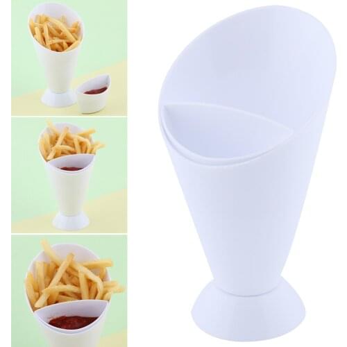 French Fries Cup Container Dipping Cone Snack Holder Stand for Salad Sauce Kitchen AUG889