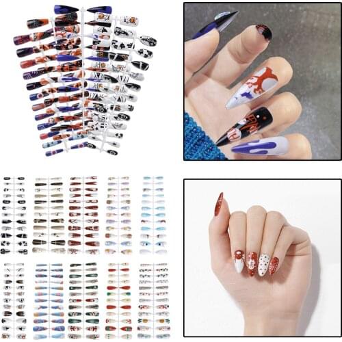 Reusable Fashion Stylish Fake Nails Fingernails for Manicure Nail Art Beauty Salon, DIY ,Decoration ,Women and Girls