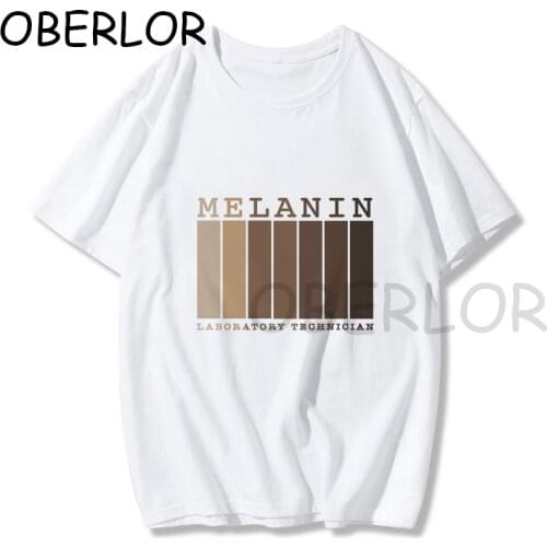 Fashion Melanin Laboratory Technician T-shirt Harajuku Graphic Short-sleeved T Shirt African Black Girl Queen Female Clothing
