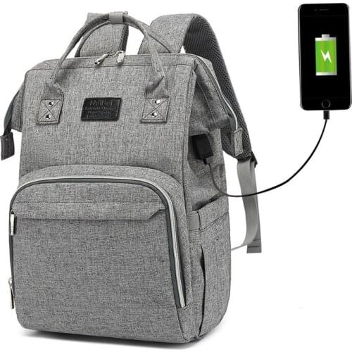 Fashion Mummy Maternity Bag Multi-function Diaper Bag Backpack Nappy Baby Bag with Stroller Straps for Baby Care