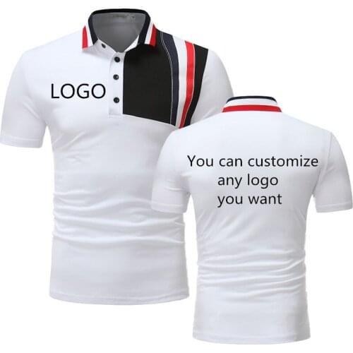 2021Summer Hot sale Custom logo Men polo shirt Mens short sleeve Stitching color cotton male Tops Business Casual new clothes