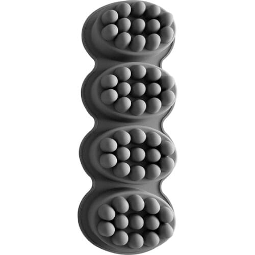 New 4 Cavity 3D Handmade Silicone Soap Molds Massage Therapy Bar Making Mould Tools DIY Oval Shape Soaps Resin Crafts