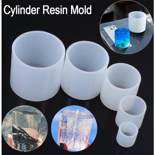 New Cylinder White Transparent Silicone Resin Candle Mould Flower Planter Jewelry Making DIY Succulents Clay Crystal Glue Molds