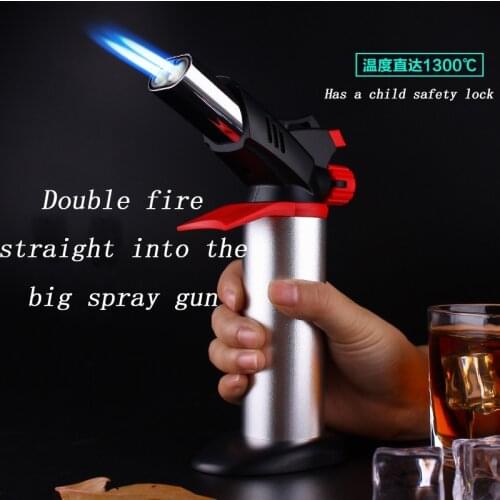 Outdoor Camping BBQ Kitchen Welding Torch Adjustable Gas Lighter Tool Pipe Turbo Windproof Cookware Cooking Supplies DIY Accesso