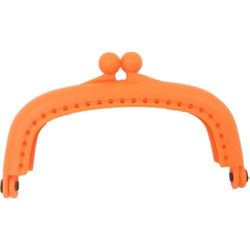 Candy Orange Semicircle 8.5cm Plastic Purse Bag Frames Kiss Clasp Clutch Buckle Handbag Handle Ball Head DIY Luggage Accessories