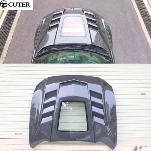Transparent Carbon fiber engine hood car body kit hood engine cover for Ford Mustang 15-19