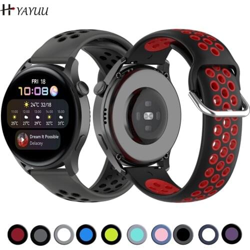 YAYUU Silicone Bands for Huawei Watch 3/3 Pro Breathable Air Hole Sport Strap for Huawei Watch GT 2 Pro/GT 2e/GT 46mm/GT2 46mm