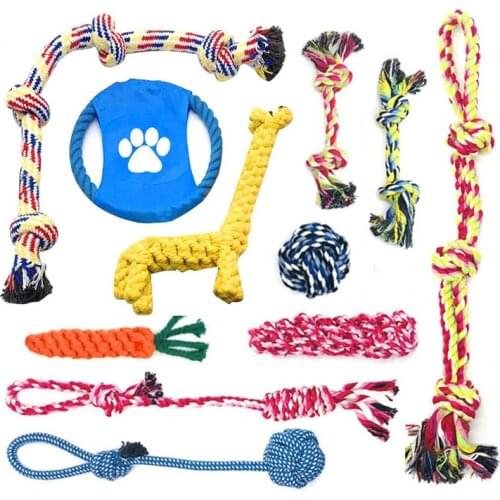 Random Matching Kit Pets Dogs Pet Supplies Pet Dog Puppy Cotton Chew Knot Toy Bite Rope Double Knot Durable Braided Funny Tool
