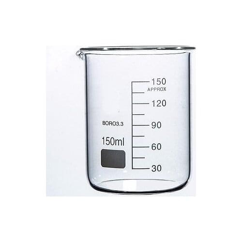 150ml Low Form Beaker Chemistry Laboratory Borosilicate Glass Transparent Beaker Thickened with spout