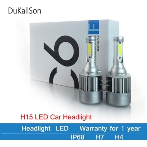 H15 LED COB Chips Hi Beam and day time running lights auto for Mazda 6 CX5 for Mercedes for Golf 6 for Lada Priora led lamp car