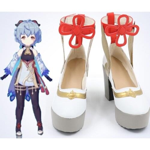 Unisex Anime Cos Ganyu Cosplay Costumes Boots Shoes Halloween Christmas Party Custom Made Size