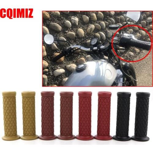 Universal 7/8'' 22MM Vintage Rubber Motorcycle Handle Grips Cafe Racer Motorbike Handlebar Grips 4 Colors Available