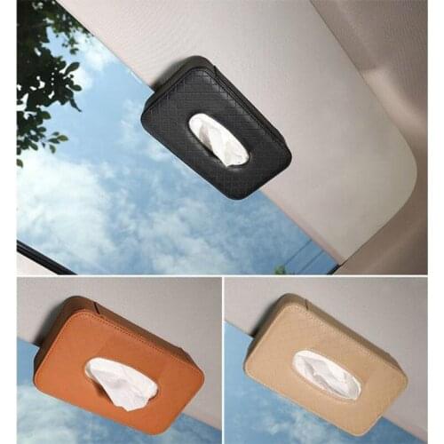 1Pcs Car Tissue Box Towel Sets Car Sun Visor Napkins Tissue Boxes Holder Auto Interior Storage Bag Decoration Car Accessories