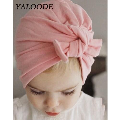1Pcs New Fashion Bow Baby Hat Newborn Baby Turban Hats For Boy Girl Cotton Infant Toddler Beanie Cap Baby Accessories