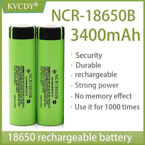 100% Original 18650 battery NCR18650B 3.7v 3400mah 18650 rechargeable lithium battery for flashlight batteries