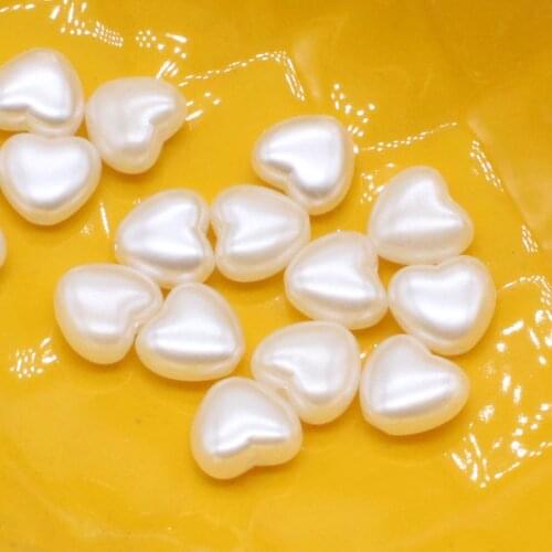 100PCS Heart Acrylic Beads DIY Imitation Pearl Style Making Necklace Bracelet Jewelry Accessories 10x11mm