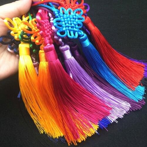 2pcs/lot Chinese Knot Tassel Silk Fringe Bangs Flower Tassel Trim Decorative Garment For Curtains Home decoration accessories