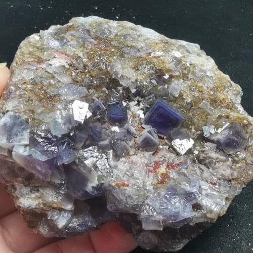 358.7gNatural rare window purple fluorite mineral specimen healing energy CRYSTAL QUARTZ GEM teaching home decoration collection