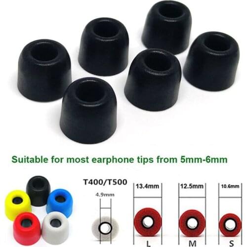 6 pcs/3 pair. ANJIRUI T400 4.9mm ( L M S ) caliber ear pads/cover memory sponge ear style for in-ear style earphone ear cotton