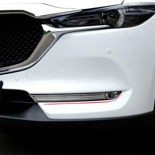 ABS Chrome Ornamental Car Front Fog Light Trim Strips Exterior Decoration Cover For Mazda CX-5 CX5 2017 2018 2019 Car Styling