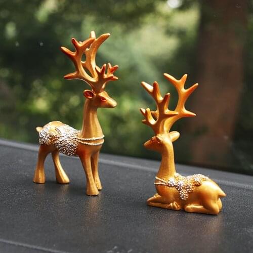Car Supplies Deer Interiors Decorations Furnishing Articles Center Console Decoration Crafts Safe Journey