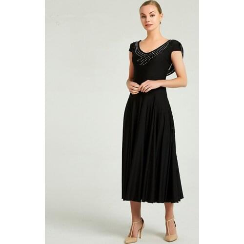 Ballroom Dance Dresses Summer New Short Sleeve mesh Dancing Costume Women Waltz Ballroom Competition Dance Dress Waltz Tango