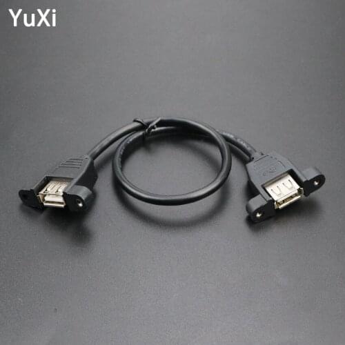 Cltgxdd USB 2.0 Female to Female Extension Cable with Panel Mount Screw Hole Lock Connector Adapter Connector Cable For Computer