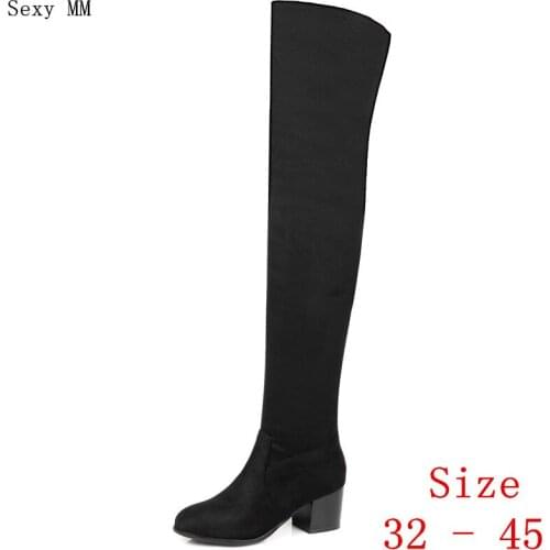 Spring Autumn Women Over the Knee Boots High Heel Booties Woman Thigh High Long Boots Small Plus Size 32 33 - 40 41 42 43 44 45