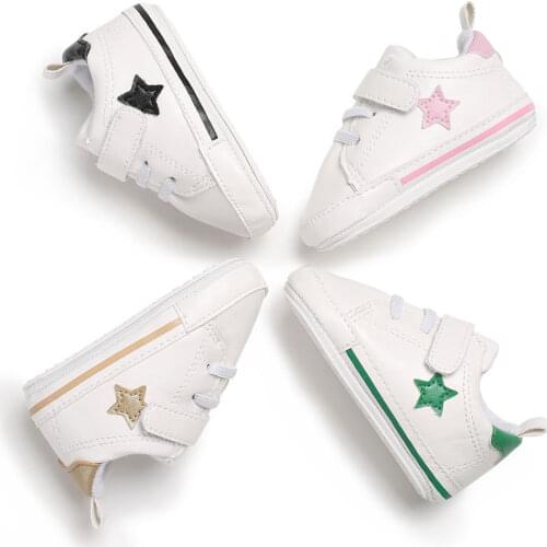 Baby PU Shoes Girls Soft Anti-skid Newborn Shoe Infant Stars For Boys 2019 Brand New Bottom Leather Toddler
