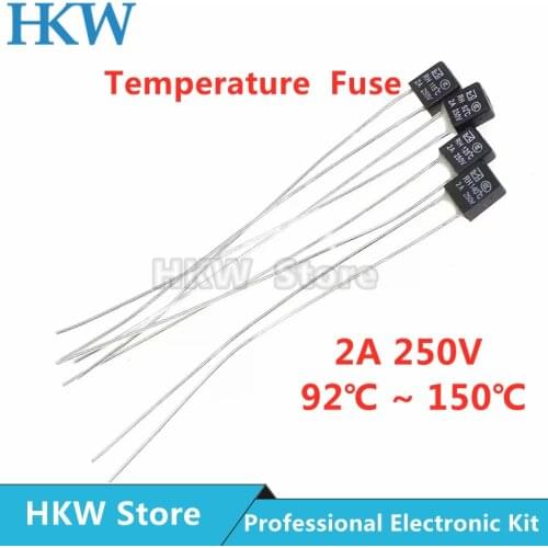 Temperature Fuse Fan Motor 2A 250V RH 92 95 102 105 110 115 120 125 130 135 140 145 150 degree LED Thermal Fuses Fusiable