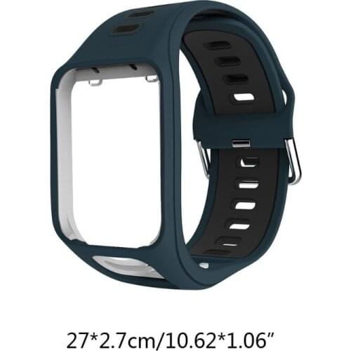 Two-tone Breathable Soft Silicone Watchband Wrist Strap Bracelet Replacement for TomTom Spark/Runner 2/3/Adventurer Series Watch
