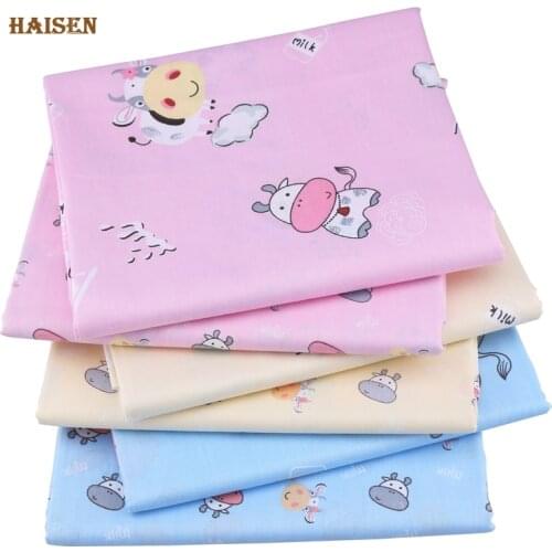 Haisen,6pcs/lot,Cartoon Series,Twill Cotton Fabric,Patchwork Cloth,DIY Sewing Quilting Fat Quarters Material For Baby&Children