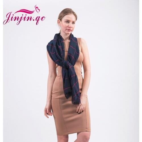 Jinjin.QC 2019 Classic Squared Scottish Scarf Cotton Scarves and Shawls For Girls and Woman Black and Red Red and White Colors