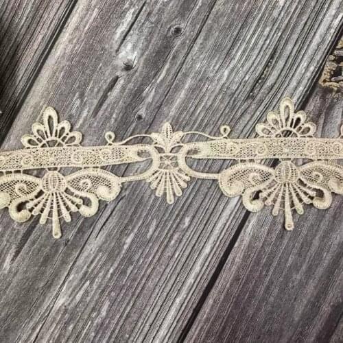 1 Yard Embroidered Flowers Trim Ribbon Lacework DIY Crafts Sewing Dress Clothing Lace Decoration Materials