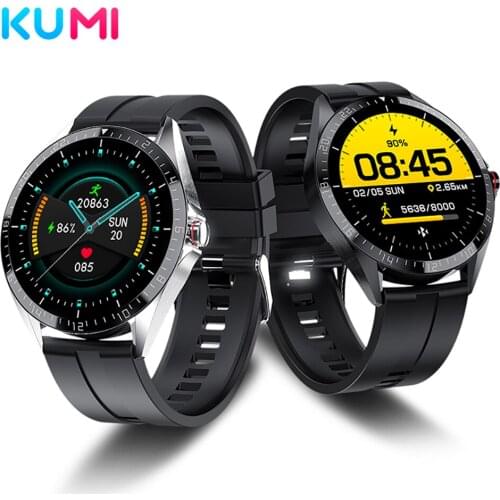 KUMI GW16T Smart Watch Men Full Touch Sport Heart Rate Sleep Monitor IP67 Waterproof iOS Android Smartwatch 1.3" Global Version