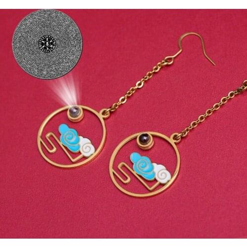 Dasuiqiulengyan mantra Buddhist Scripture trend personality single earring female male ear buckle small Earring