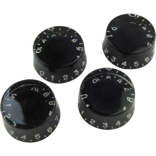 Musiclily Metric 6mm Plastic LP Style Guitar Speed Control Knobs ,Black ( 4 Pieces)