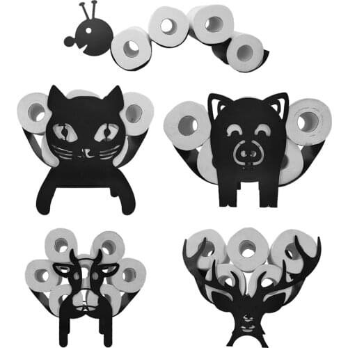 Funny Metal Iron Animal Shape Decorative Toilet Paper Racks Free Standing Bathroom Tissue Storage Roll Paper Holder Accessories