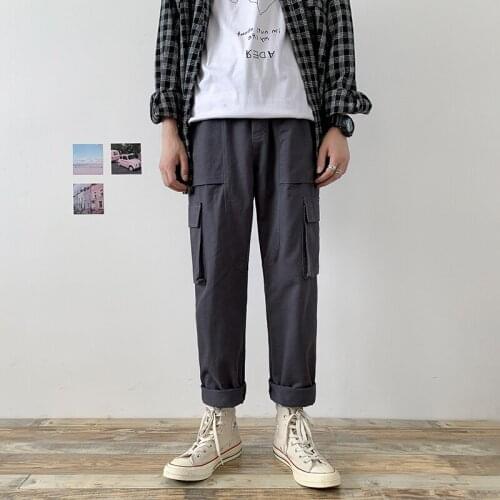 Fashions Sweatpants Overalls Harajuku Joggers Trousers Mens Japanese Streetwear Harem Pants 2021 Cargo Pants Man Korean