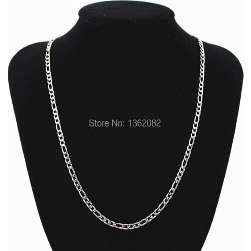 Fashion Men/Womens 3.5mm 20 inches 316L Stainless Steel Figaro Link Chain Necklace Gift MN409