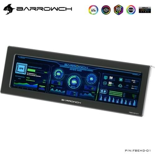 BARROWCH Temperature Monitor TFT Screen Check Computer Hardware Device ,Extended 8.8 Inch AIDA64 ,5V Light ,1920x480px,FBEHD-01