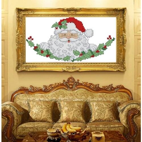 Santa Claus DIY Cross Stitch Kits Small Printed patterns canvas Chinese Embroidery Needlework set Easy Cross-stitch Decoration