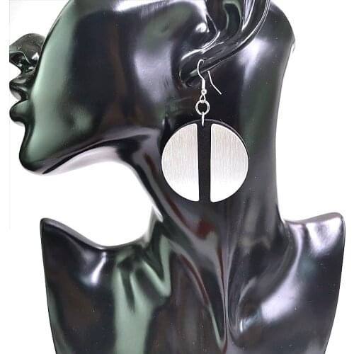 YD&YDBZ New Handmade Silver Color Sheet Semicircle Earring For Women Harajuku Leather Rubber Drop Earring Pendant Fashion Design