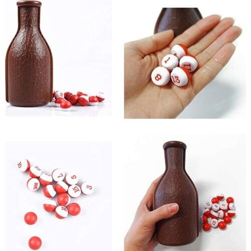 New Arrive 1 Set Billiard Game Kelly Pool Shaker Bottle With Standard Set Of 16 Numbered Tally Balls Peas Billiard Accessories