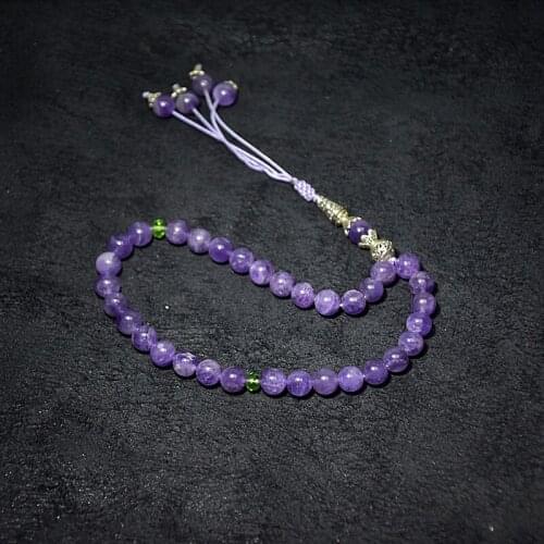 Wholesale Muslim Taisbyha Rosary 33 Amethyst 8mm Beads New Weave 33 Beads Free Shipping