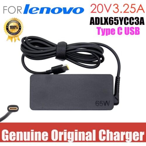 Original 65W 20V 3.25A TypeC USB AC Adapter Laptop Charger for Lenovo ThinkPad E470 E480 E490 E495 E580 E590 GaN L380 L390 P51s